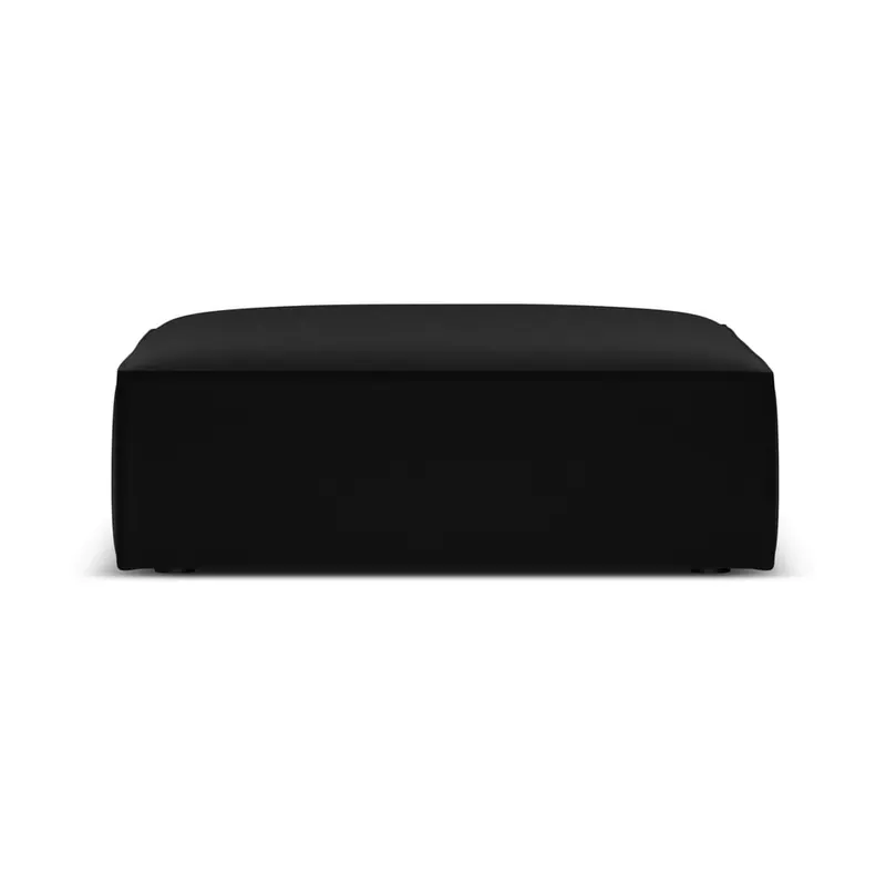 Czarny aksamitny podnóżek Vanda – Mazzini Sofas