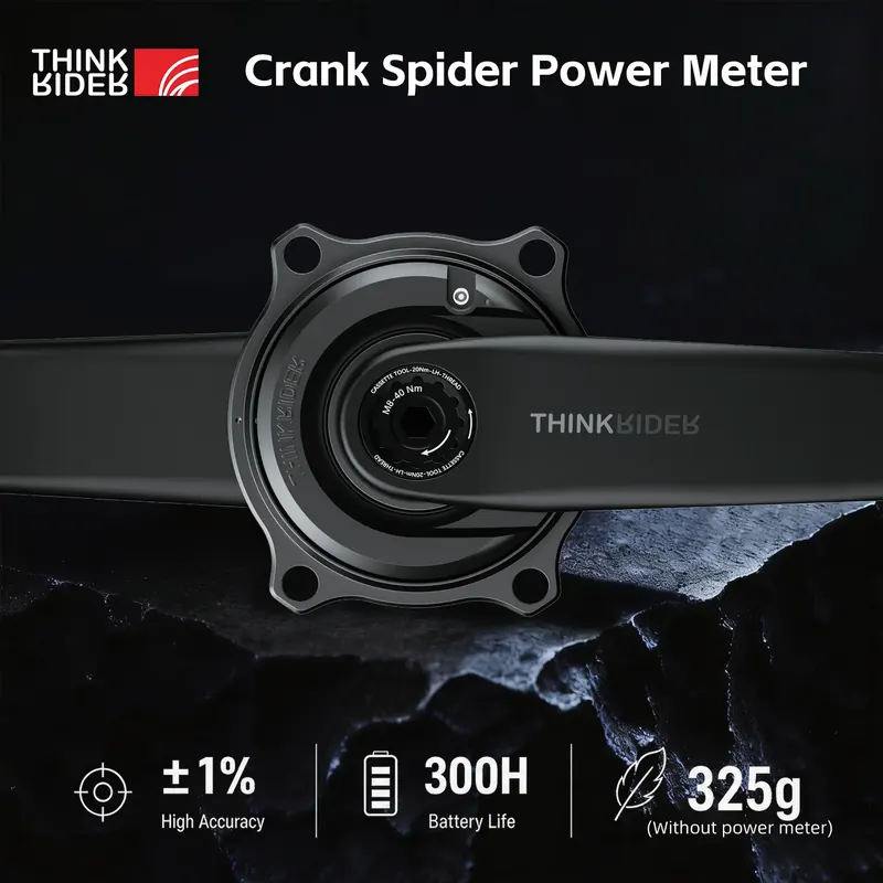 THINKRIDER PP5 Karbonowa Korba z Miernikiem Mocy Spider DUB 29MM 162.5-172.5mm ANT+ BLE do Roweru Szosowego