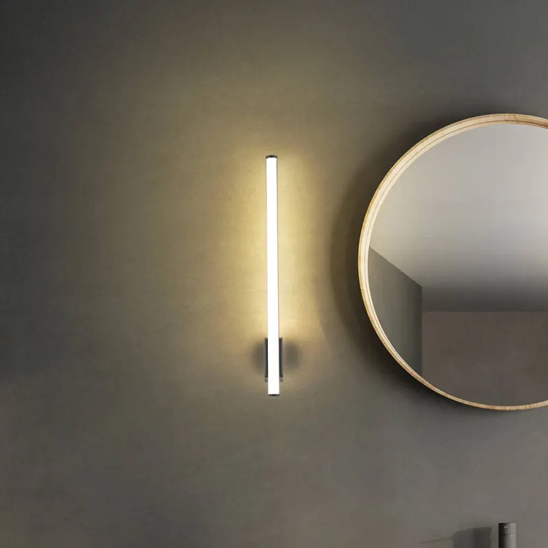 Kinkiet LED VINA UP M, czarny, wysokość 60 cm, IP44, CCT