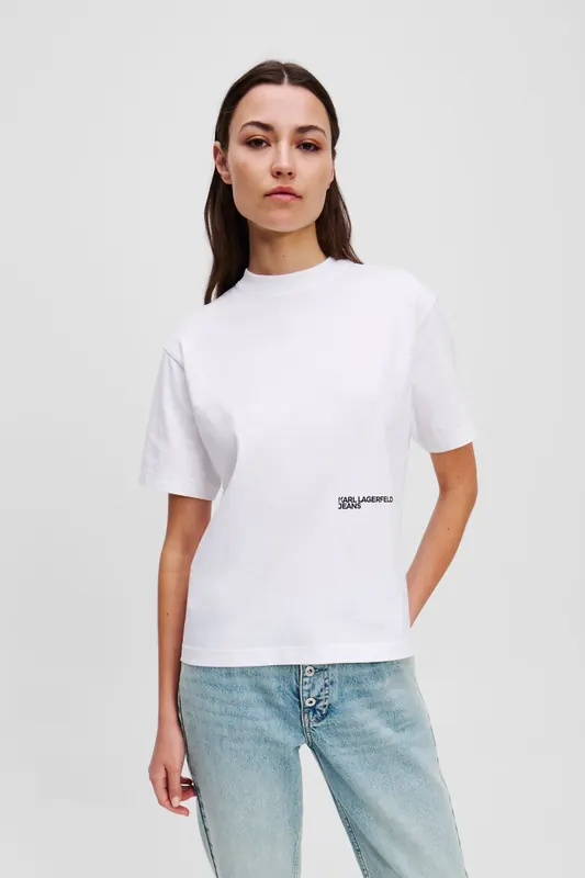 Karl Lagerfeld Reg Box Floral Tee White Maat: S | Tops Outlet | Dames | Wit