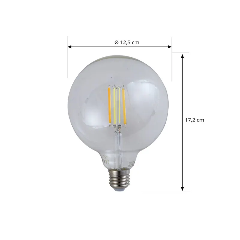 LUUMR Inteligentna żarówka LED przezroczysta E27 G125 7W Tuya WLAN CCT