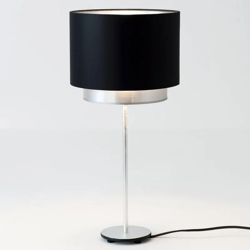 Lampa stołowa Mattia, czarny/srebrny perkal