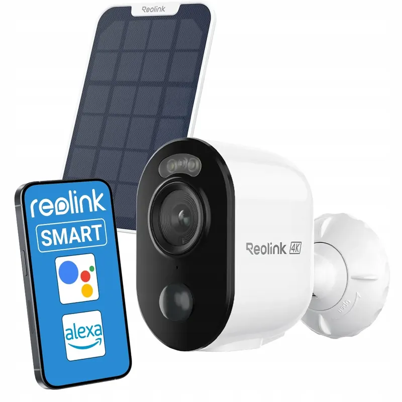 Vonkajšia solárna kamera Reolink 4K Wi-Fi 2.4/5 GHz Ir Ai biela