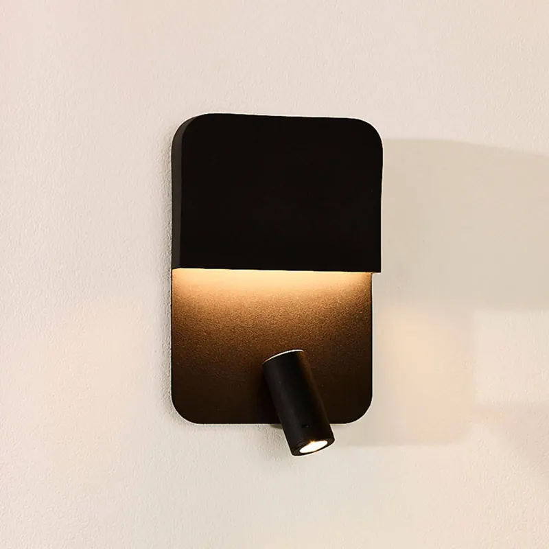 Kinkiet LED Boxer z spotem, czarny