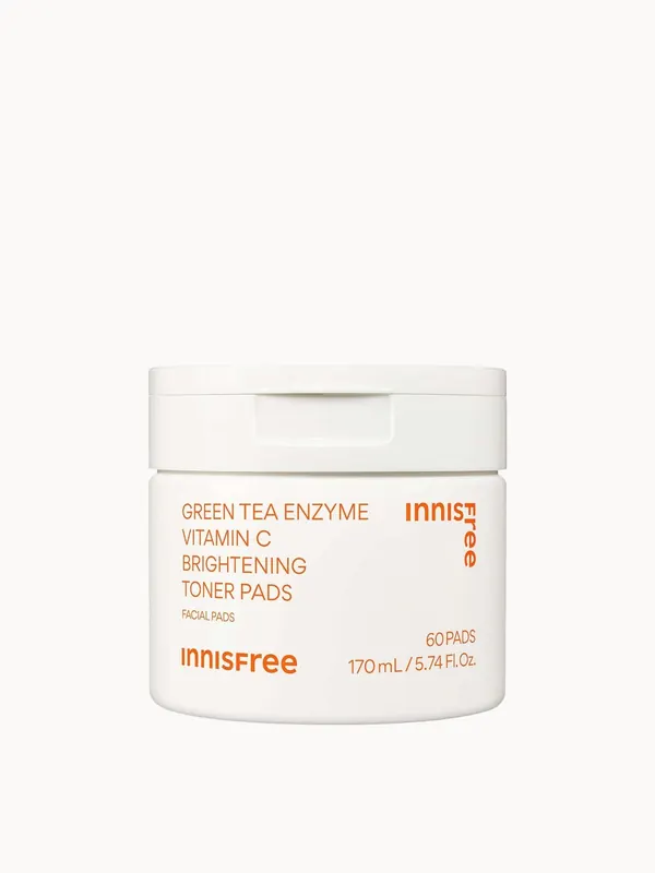 INNISFREE Green Tea Enzyme Vitamin C Brightening Toner Pads - 60 pads