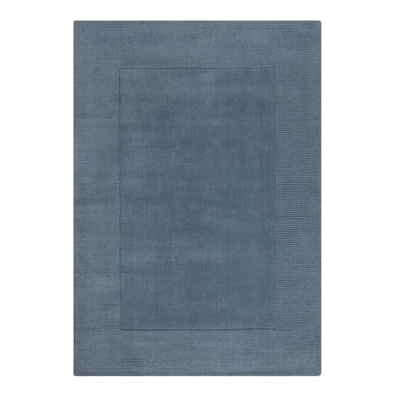 Ciemnoniebieski wełniany dywan tkany ręcznie 160x230 cm Textured Wool Border – Flair Rugs