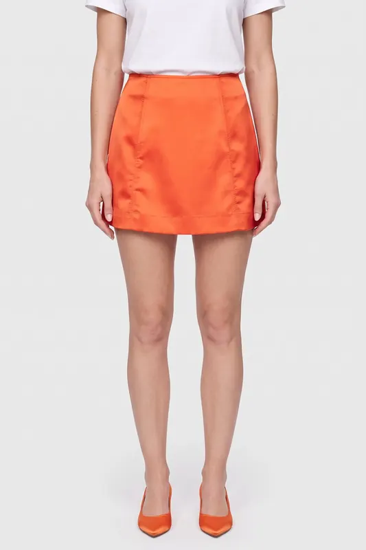 ARKET Jente Satin Skirt Orange Maat: 36 | Mini Rokken Outlet | Dames | Oranje