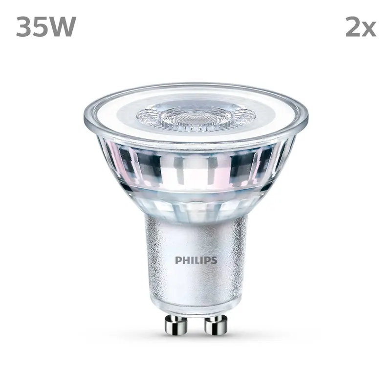 Żarówka LED Philips GU10 3,5W 275lm 840 clear 36° 2szt