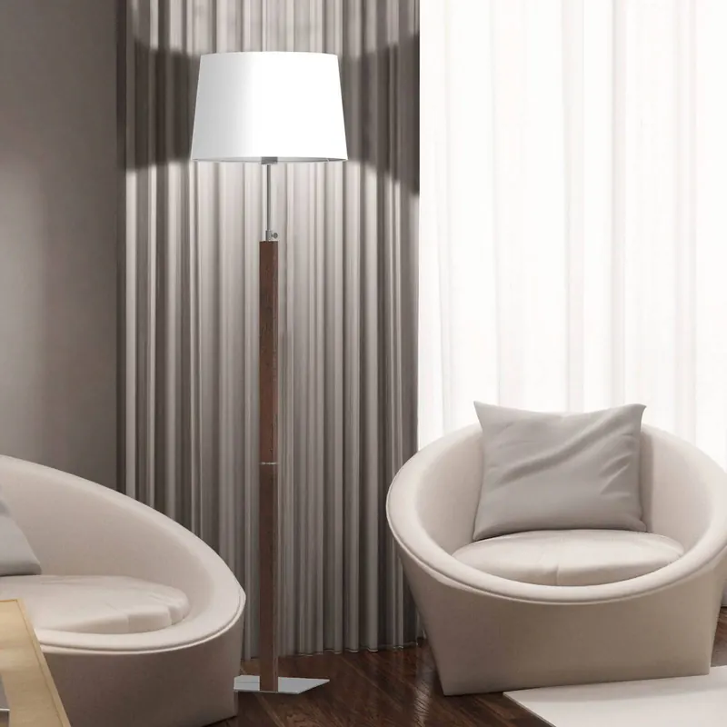 Aluminor Quatro Up lampa stojąca dąb szary/chrom
