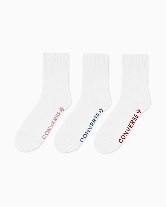 3‑Pack Wordmark Half‑Crew Socks