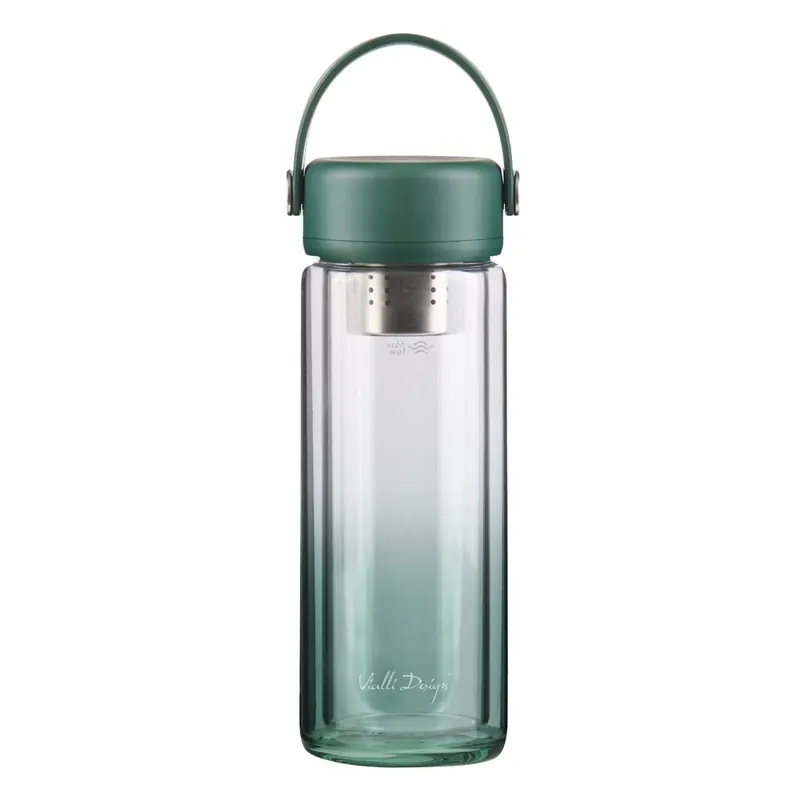 Zielona szklana butelka 350 ml Fuori – Vialli Design