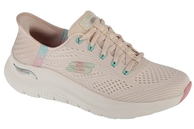 Skechers Slip-Ins: Arch Fit 2.0 - Easy Chic 150066-NTPK, Damskie, Beżowe, buty sportowe, tkanina, rozmiar: 38