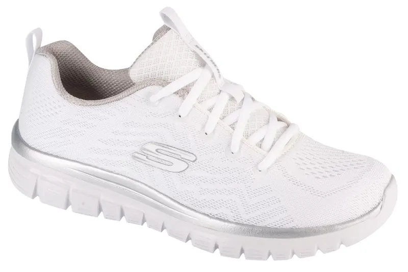 Skechers Graceful - Get Connected 12615-WSL, Damskie, Białe, buty sneakers, przewiewna siateczka, rozmiar: 39