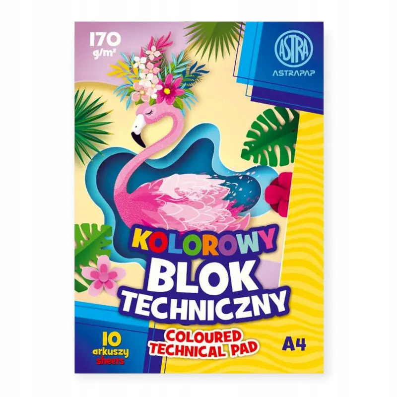 Blok szkolny Techniczny A4 Kolorowy barwiony w masie Astrapap 170g 10 karte