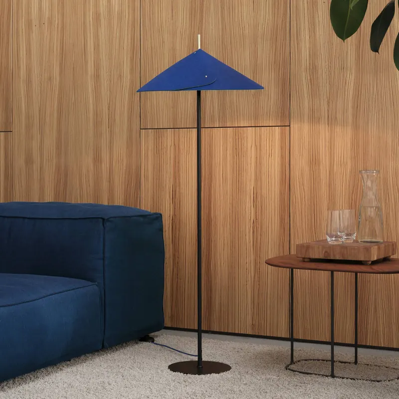 Lampa stojąca OSRAM Decor Flip, niebieska, filc, E14, regulowana