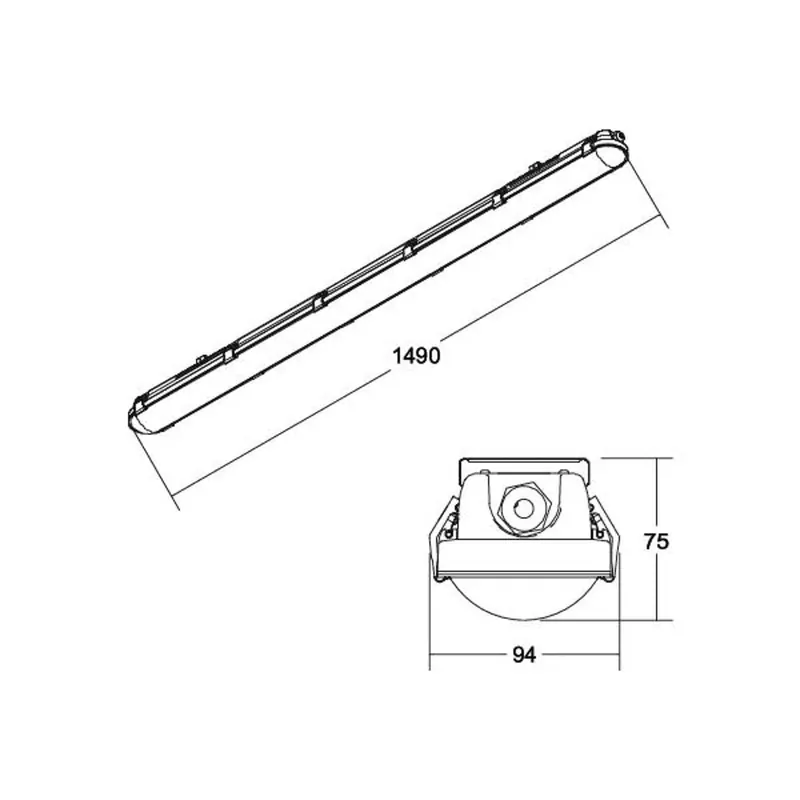 BRUMBERG Humid One Pro – lampa korytkowa LED z systemem DALI, 149 cm