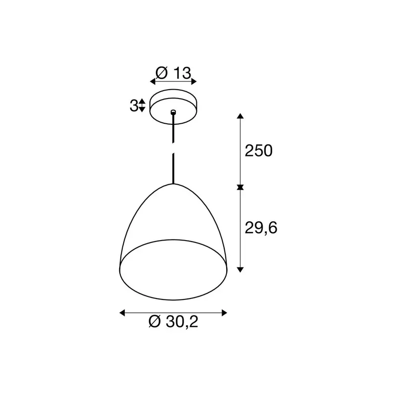 SLV Żyrandol Para Cone, Ø 20 cm, czarny/złoty