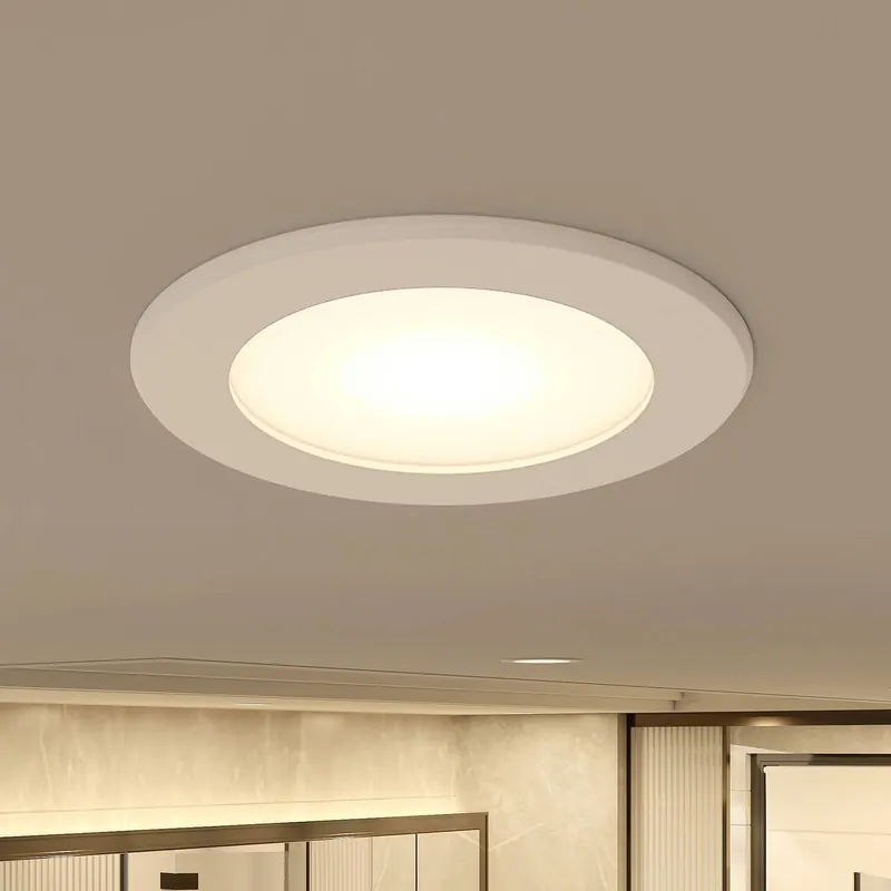 Reflektor wpuszczany LED Prios Rida, biały. Ø 10 cm, CCT, IP44