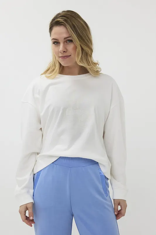 EsQualo Sweater Flock Print “unique Off White Maat: XL | Longsleeves Outlet | Dames | Wit