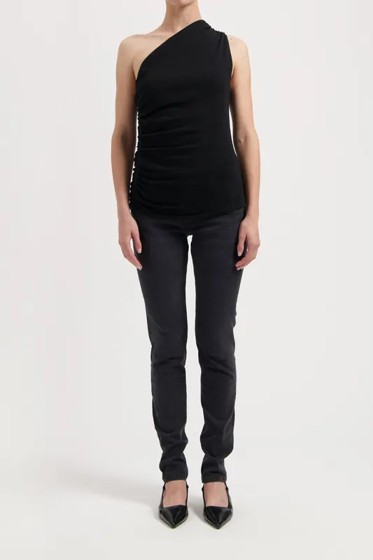Mud Jeans Skyler Mid Skinny Authentic Black Maat: W26L30 | Skinny Jeans Outlet | Dames | Zwart