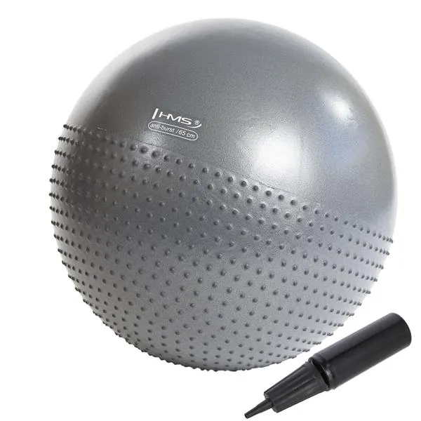 HMS YB03 piłka gimnastyczna do ćwiczeń fitness z wypustkami 65cm szara (65 cm)