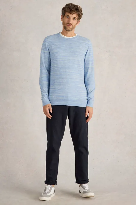White Stuff Henderson Spacedye Jumper Light Blue Maat: XXL | Sweaters Outlet | Heren | Blauw