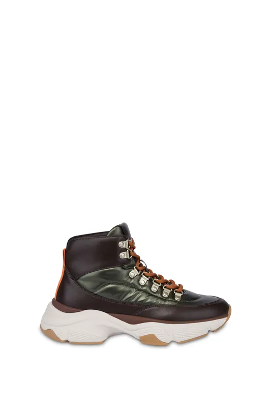 Moschino High-top Sneakers In Calfskin And Nylon Green Maat: 36 | Laarzen Outlet | Dames | Groen