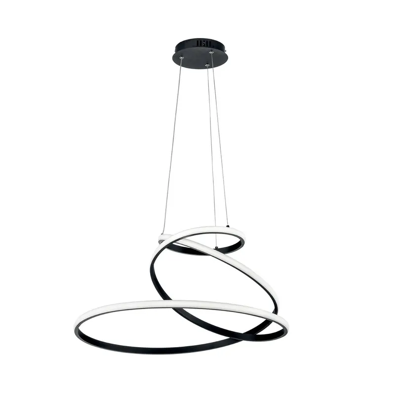 Żyrandol LED COASTER, czarna, Ø 60 cm, metal, CCT