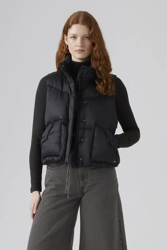 Levi's Western Bubble Vest Maat: XS | Gilets Outlet | Dames | Zwart