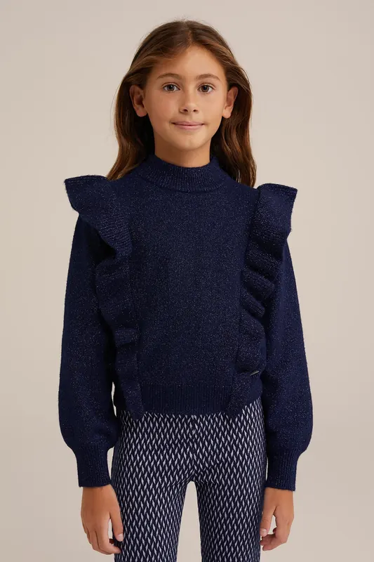 We Fashion Knitted Pullover Dark Blue Maat: 158/164 | Truien Outlet | kids | Blauw