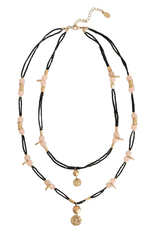 White Stuff Flora Charm Bead Necklace Black Multi Maat: OS | Kettingen Outlet | Dames | Zwart