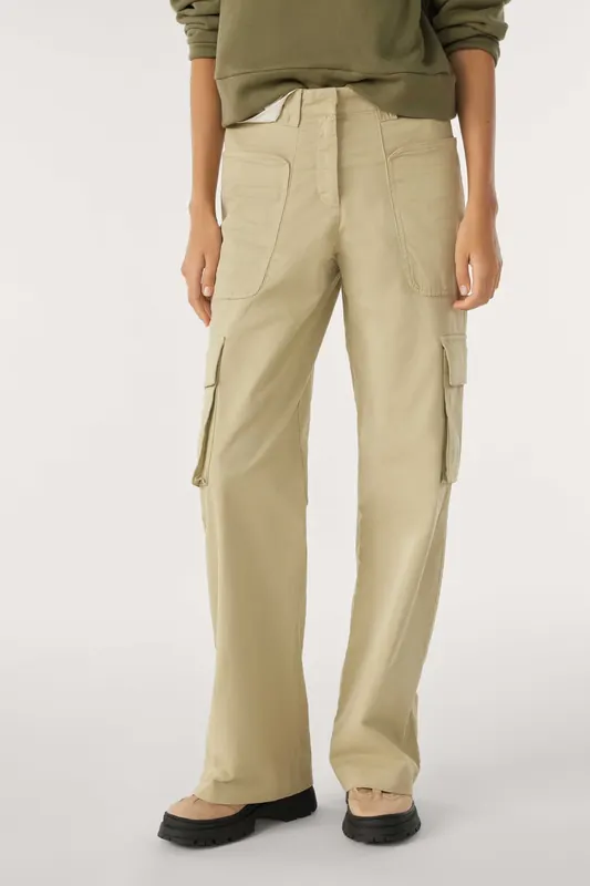 BA&SH Pantalon Quizy Kaki Maat: 42 | Cargobroeken Outlet | Dames | Beige