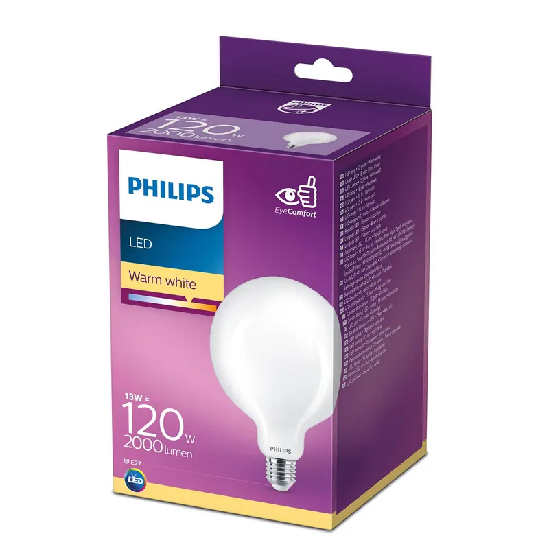 Philips LED Classic żarówka globe E27 G120 13W