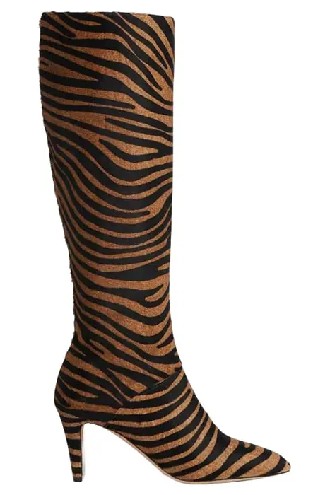 LK Bennett Gini Pointed Knee Boot Natural Zebra Maat: 35 | Laarzen Outlet | Dames
