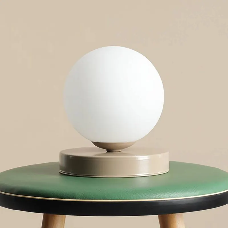 Lampa stołowa Joel, wysokość 17 cm, beżowo-biała