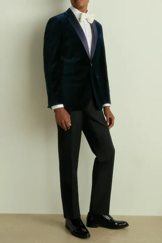 Reiss Sb 2b Notch Velvet Blazer Navy Maat: 36 | Blazers Outlet | Heren | Blauw
