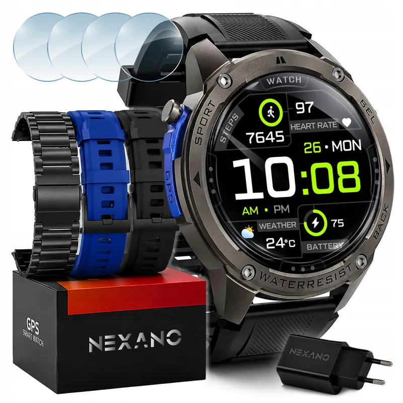 Smartwatch Pánsky Gps Watch Vodotesné Hodinky IP69K Menu Pl Amoled Rozhovory