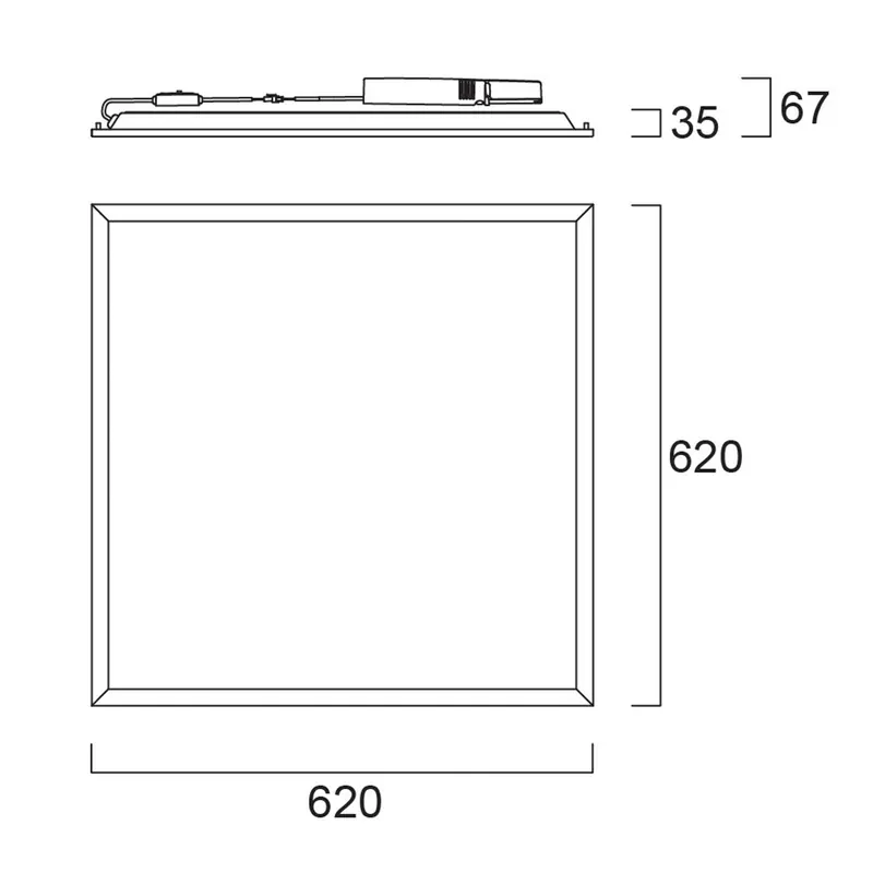 Panel LED do zabudowy START, biały, 62 x 62 cm, włączanie/wyłączanie, CCT, 33