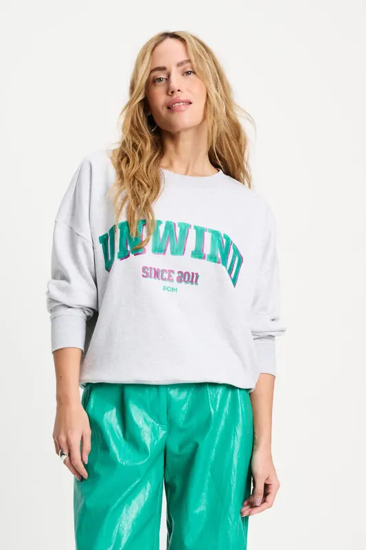 POM Amsterdam Sweater - Unwind Grey Maat: 40 | Sweaters Outlet | Dames | Grijs