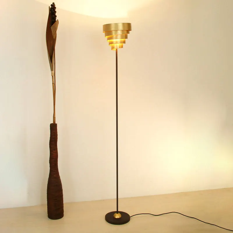 Wspaniała lampa stojąca BANDEROLE brąz-złoty