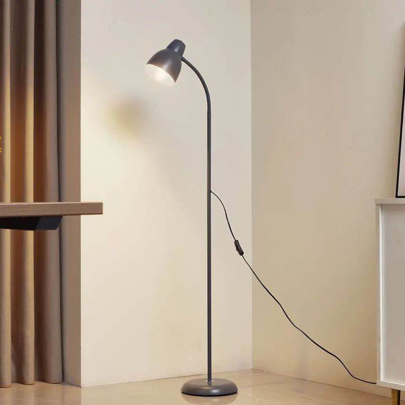 Lindby lampa stojąca Tebbi, szara, metal, wysokość 150 cm
