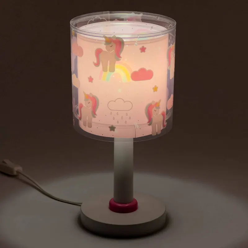 Lampa stołowa dla dzieci Unicorns, G4, Ø 15 cm