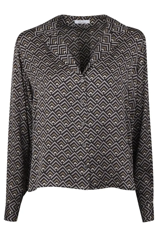 Stenströms Chelsea, Blouse Black Pattern Maat: 36 | Longsleeves Outlet | Dames | Zwart
