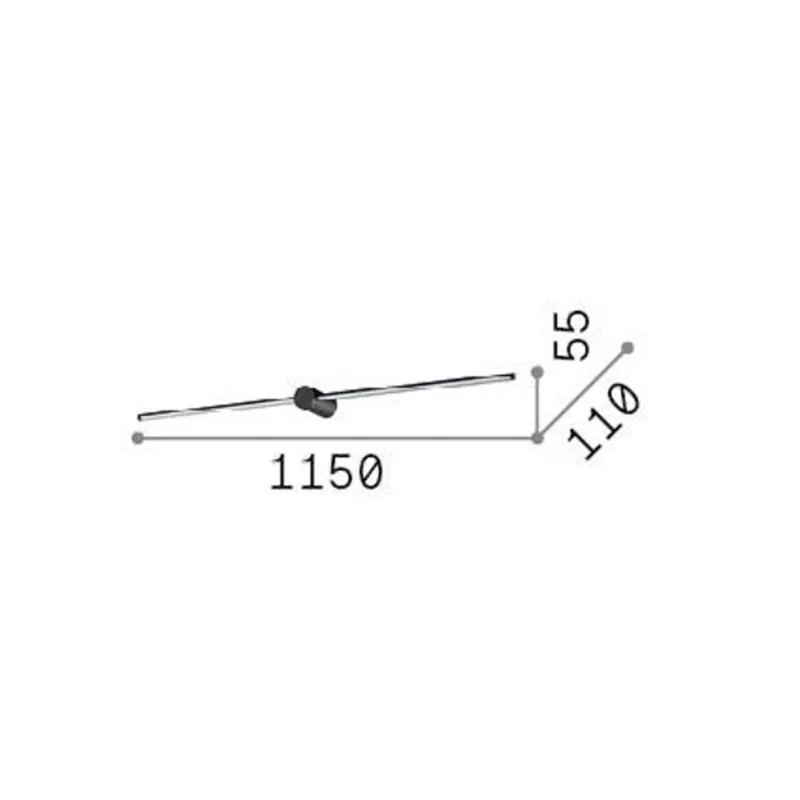 Ideal Lux Kinkiet LED Filo, kolor mosiężny, szerokość 115 cm