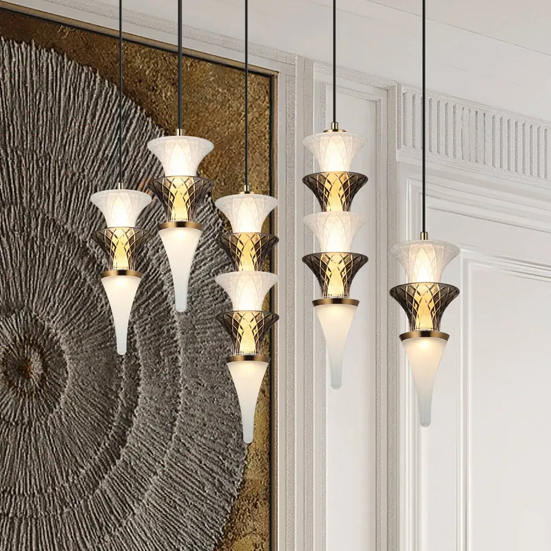 Lampa wisząca LED Venera, wysokość 29 cm, biała/brązowa, szkło