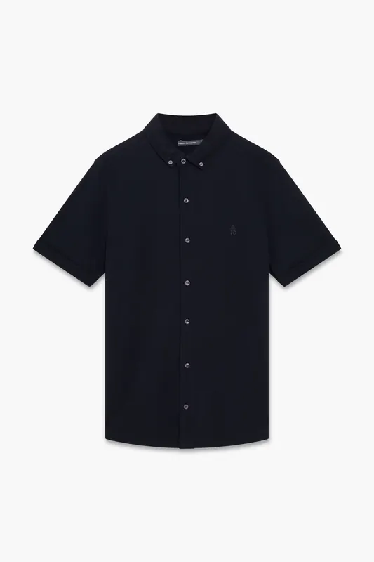French Connection Pique Shirt S/s Marine Maat: L | Casual Overhemden Outlet | Heren | Blauw