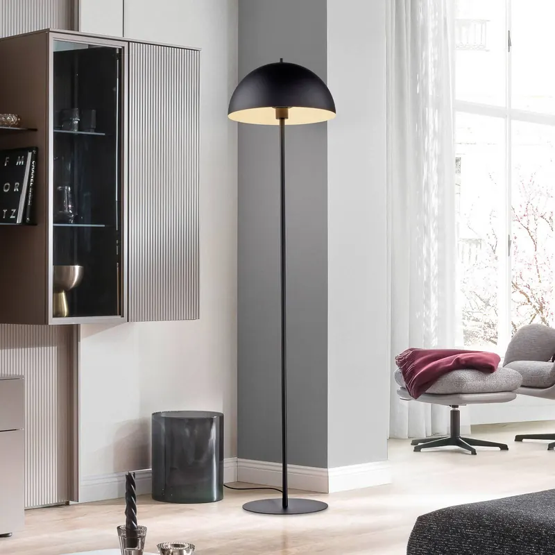 Schöner Wohnen Lampa stojąca Ali, czarna, żelazo, E27