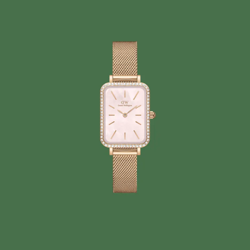 Daniel Wellington DW Watch Quadro Lumine Bezel Melrose Pink MOP 20x26mm Rose Gold