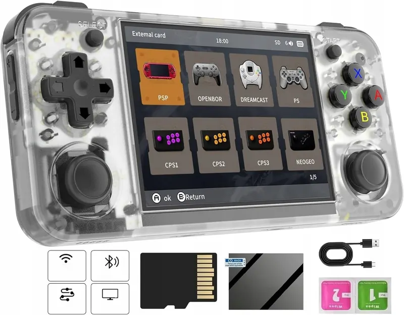 Prenosná mobilná herná konzola Retro Anbernic RG35XX H 64GB Ips biela