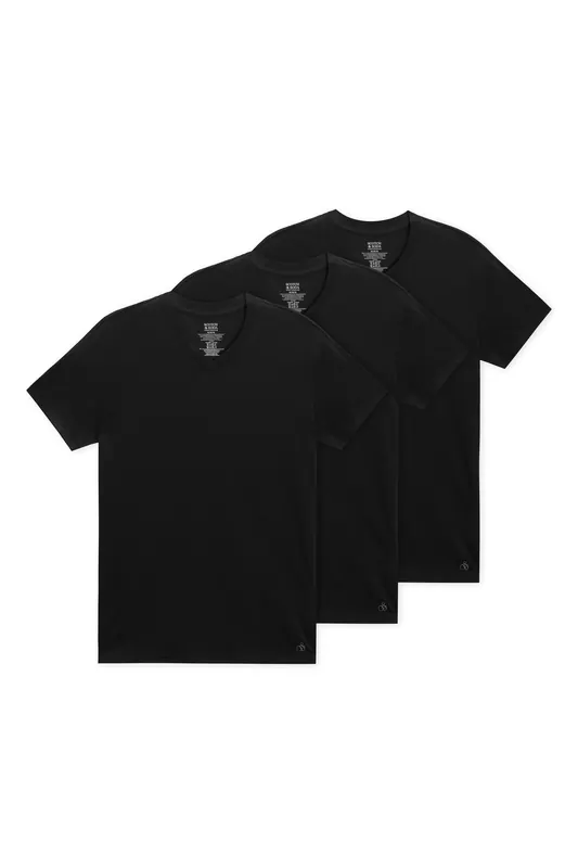 Scotch & Soda 3pk Mens Ultra Soft V-neck Tee Underwear Black Maat: M | Basic T-Shirts Outlet | Heren | Zwart